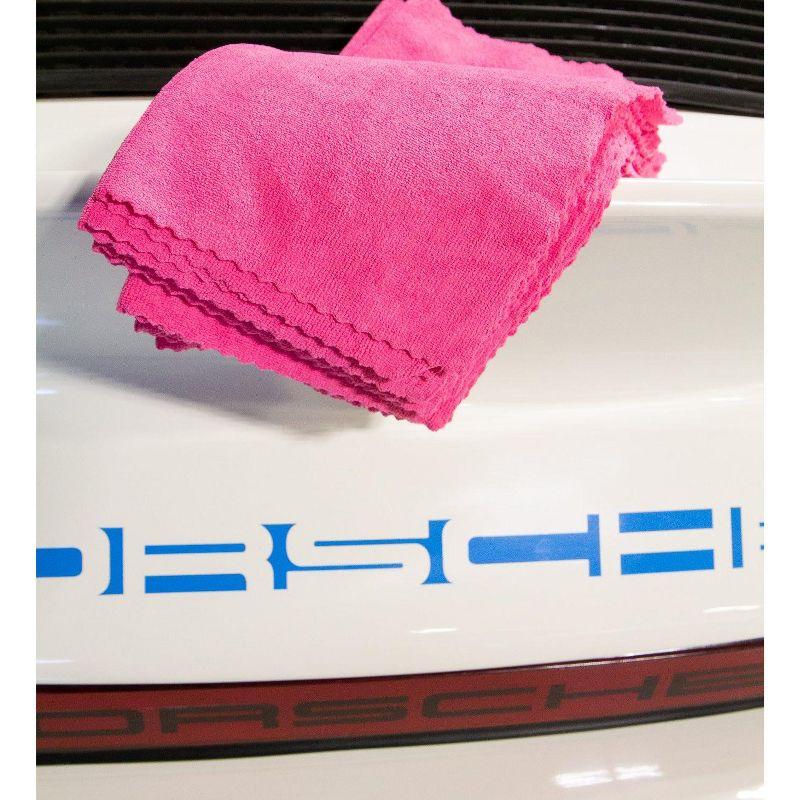 Pink Edgeless Microfiber Cleaning Cloths 16x16 (12 Pack)