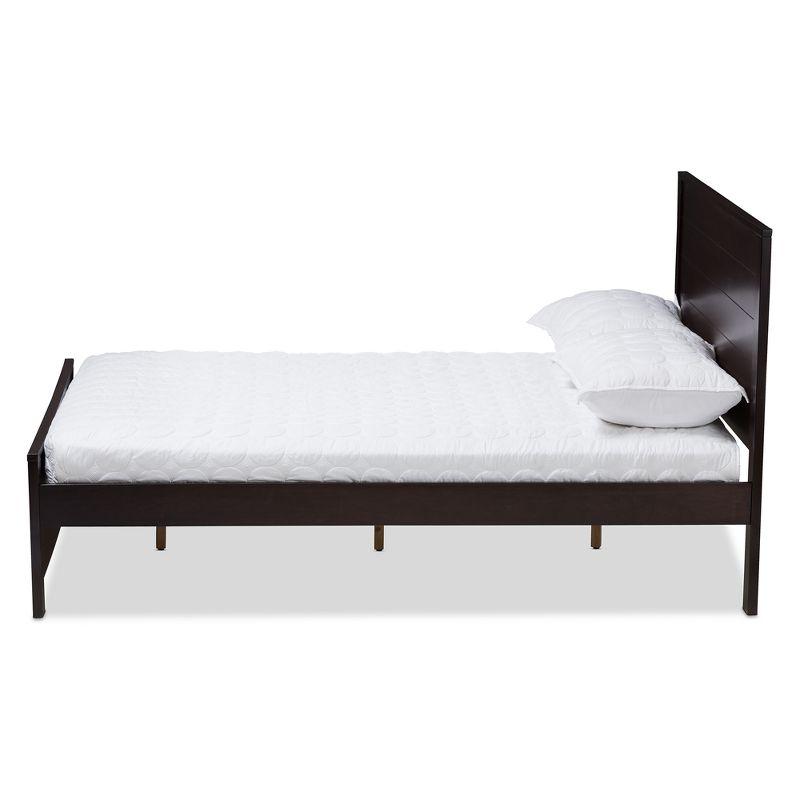 Catalina Dark Brown Wood Full Platform Bed with Headboard