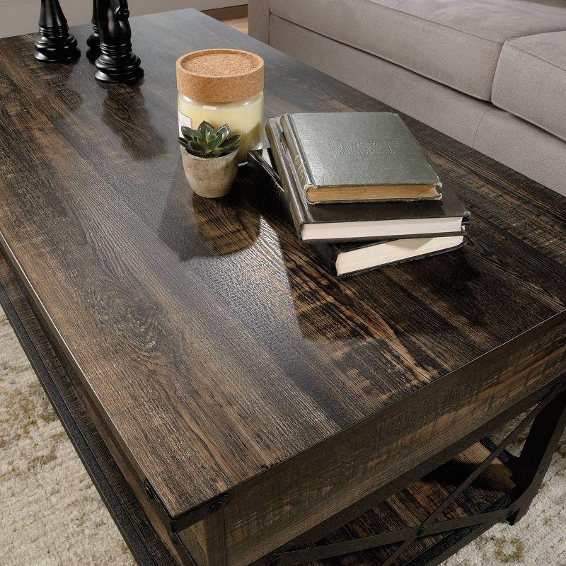 Carbon Oak and Metal Lift-Top Coffee Table with Storage