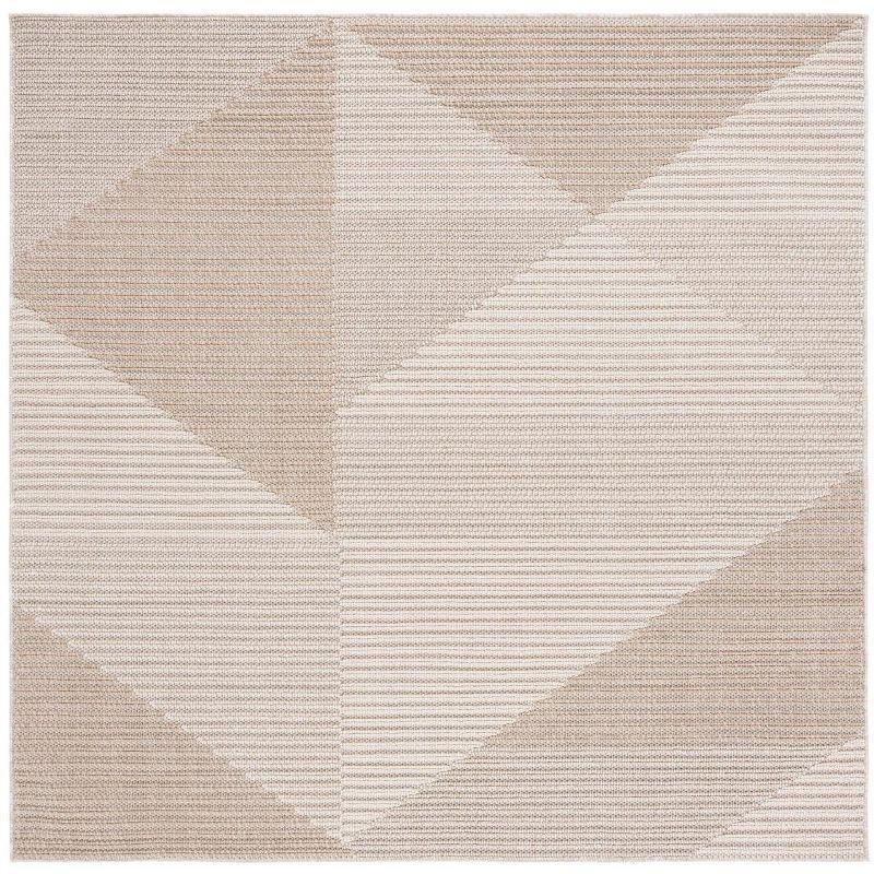 Global GLB400 Power Loomed Indoor Area Rug - Beige/Ivory - 6'7"x6'7" - Safavieh