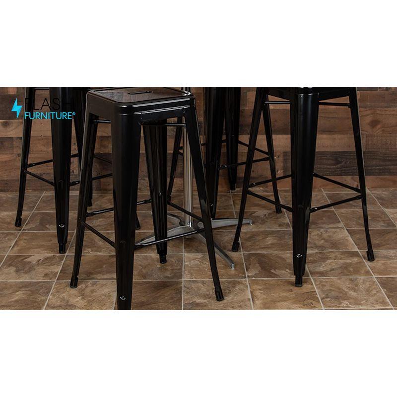 Flash Furniture 30" High Metal Indoor Bar Stool in Gun Metal Gray - Stackable Set of 4