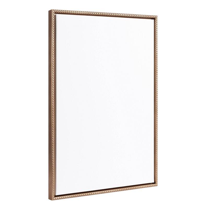 Kate & Laurel All Things Decor 23"x33" Sylvie Beaded Blank Vintage Framed Canvas Wall Art Gold: Transitional Style, Beaded Plastic Frame