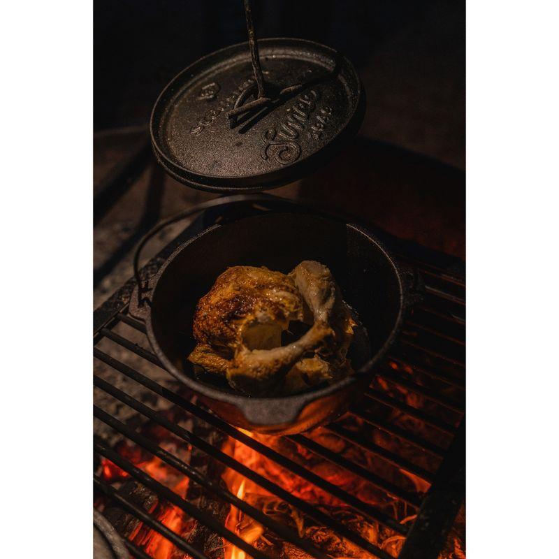 Stansport Preseasoned Cast Iron Flat Bottom Dutch Oven - 1 QT