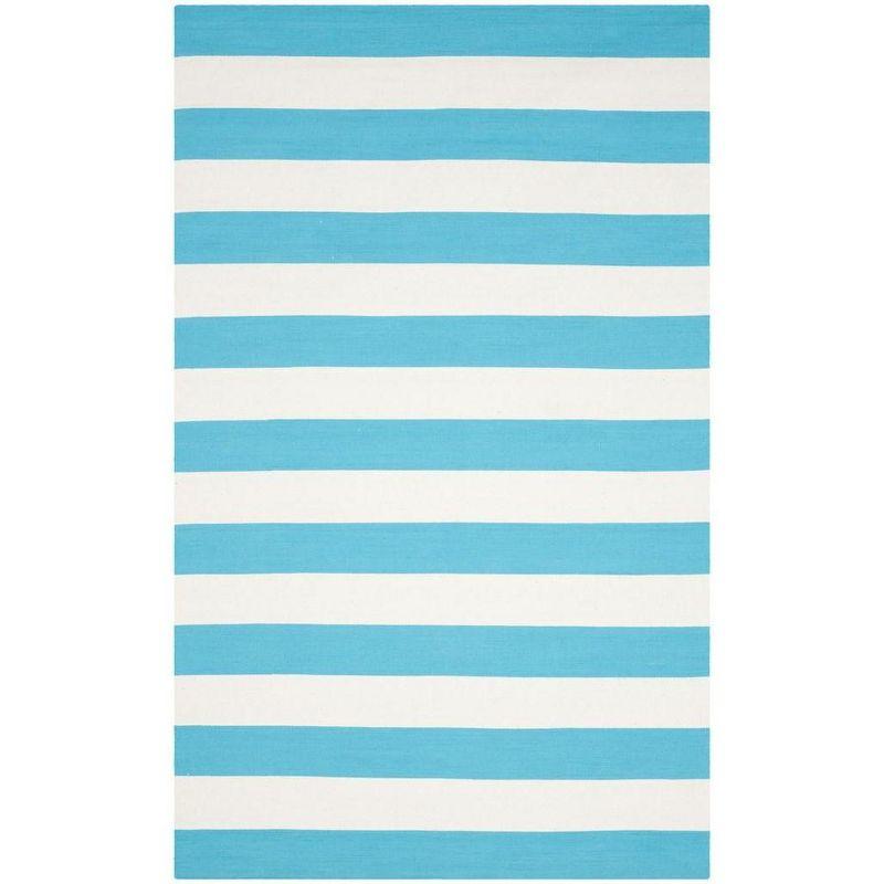 Montauk MTK712 Hand Woven Indoor Area Rug - Turquoise/Ivory - 5'x8' - Safavieh
