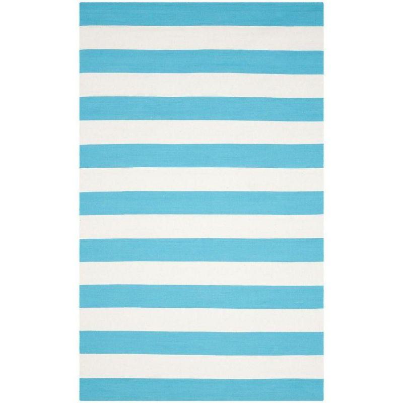 Montauk MTK712 Hand Woven Indoor Area Rug - Turquoise/Ivory - 5'x8' - Safavieh.