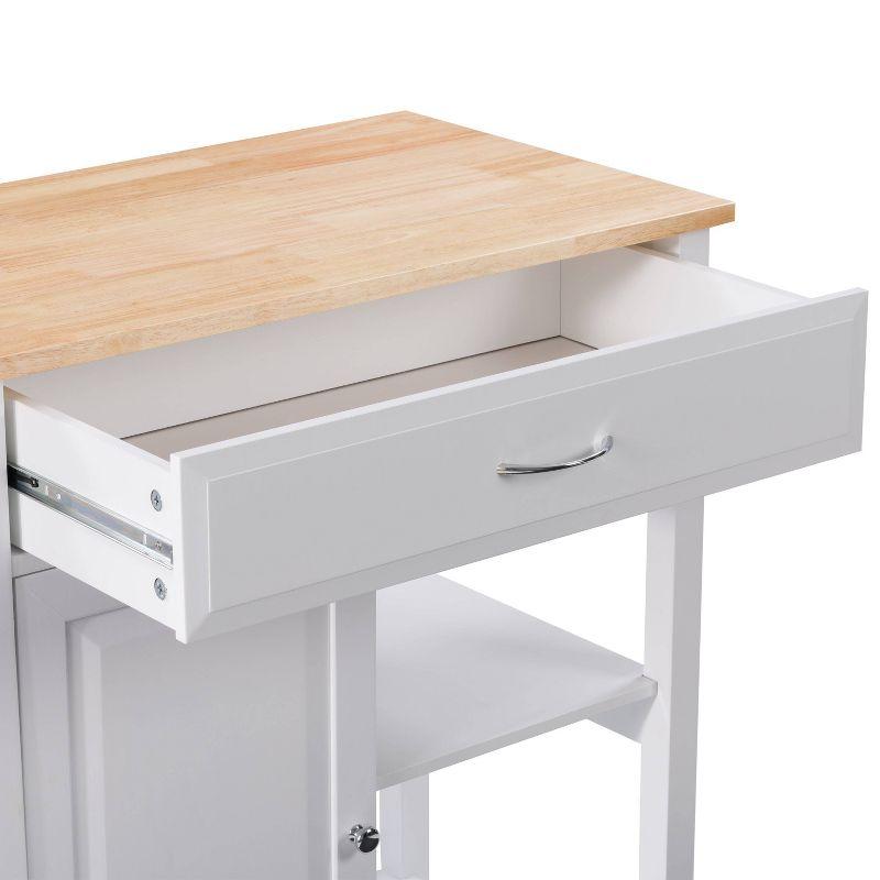 Sage Wood Kitchen Cart with Cupboard White - CorLiving