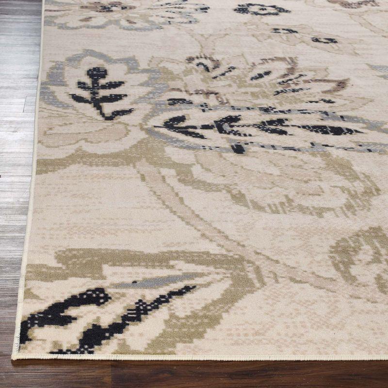 Modern Bohemian Farmhouse Floral Indoor Area Rug, 12'x15', Cream - Blue Nile Mills