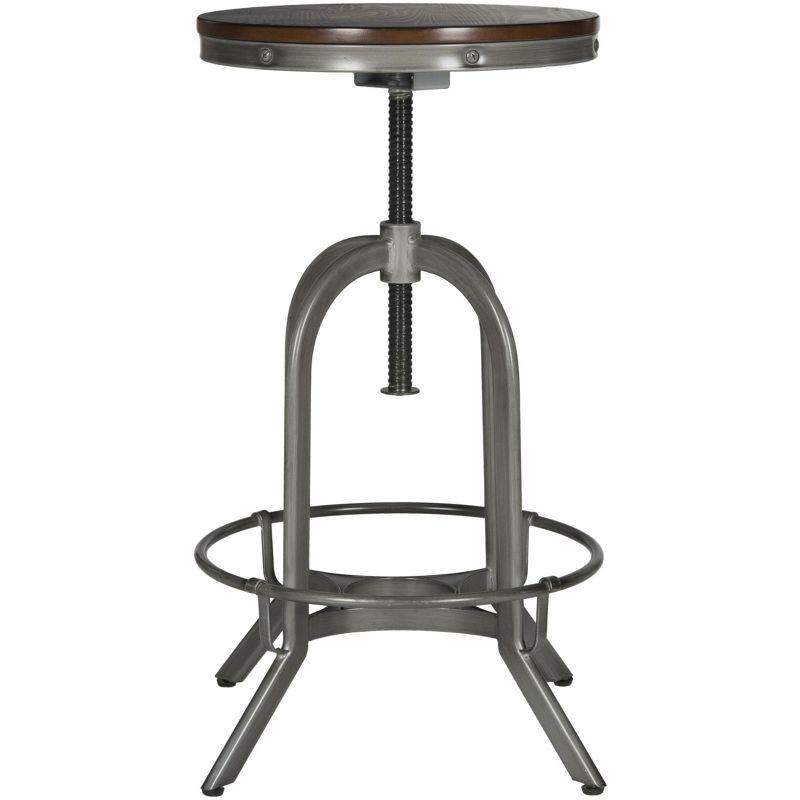 Wildomar Swivel Stool - FOX6226 - Burnt Oak/Iron - Safavieh Couture