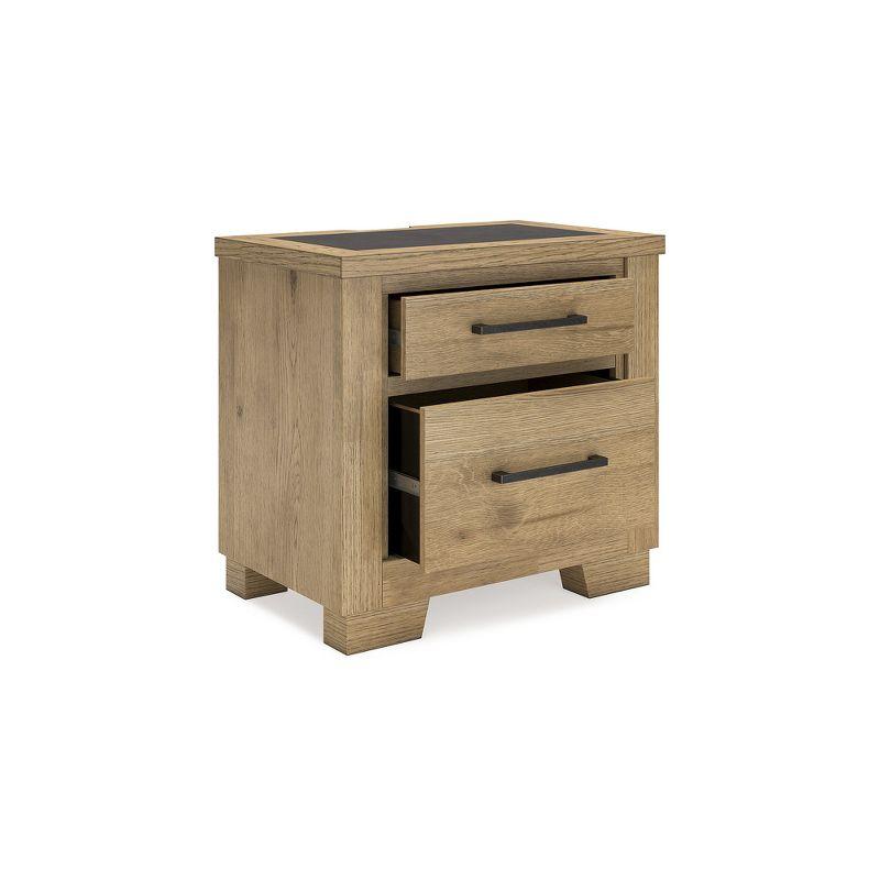 Signature Design by Ashley Galliden Nightstand with USB Ports, Light Brown