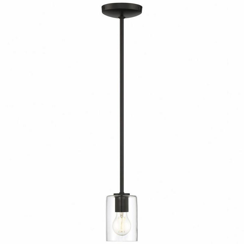 Matte Black Mini Globe LED Pendant Light with Clear Glass