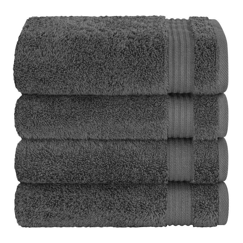 American Soft Linen Turkish Premium Quality 100% Cotton 4 Piece Hand Towel Set, Soft Absorbent Quick Dry Bath Towels for Bathroom