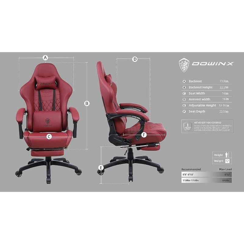 Dowinx Adjustable Ergonomic Swiveling PC & Racing Game Chair with Footrest