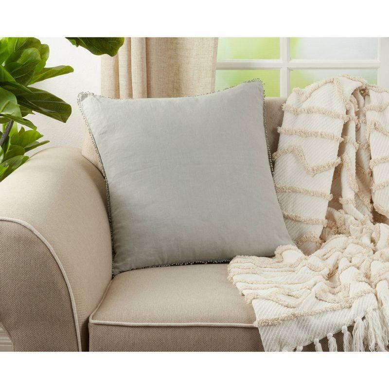 20"x20" Oversize Pom-Pom Design Square Throw Pillow - Saro Lifestyle