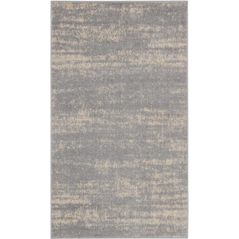 Nourison Essentials 3' x 5' Grey/Beige Modern Indoor/Outdoor Rug