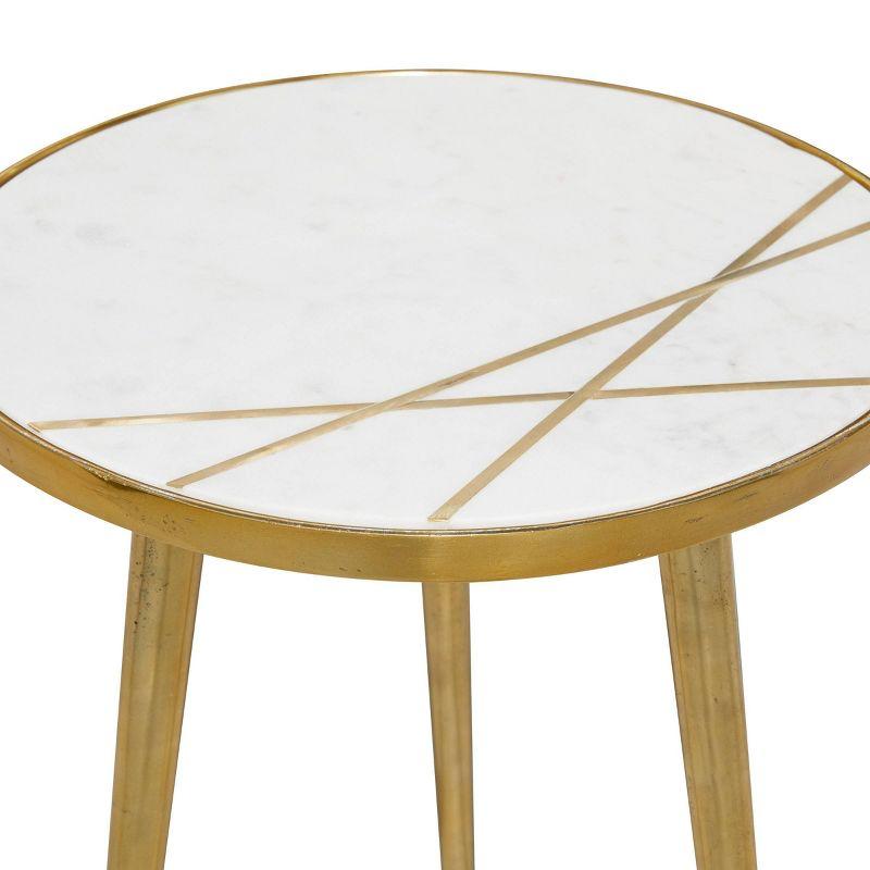 Modern Aluminum Coffee Table Gold - Olivia & May: Marble Top, Indoor Use, No Assembly Required