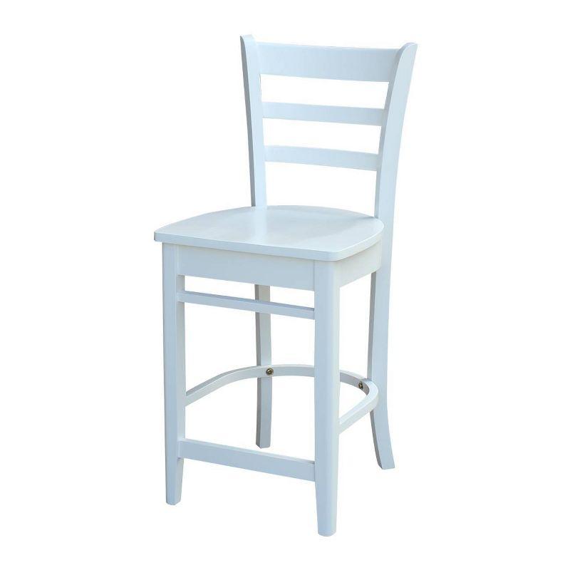 Emily Solid Wood White Counter Height Barstool 41"