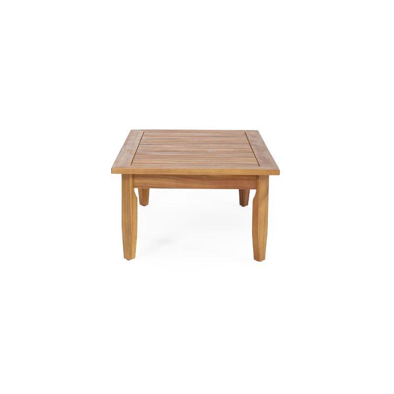 Christopher Knight Home Sloane Outdoor Acacia Wood Ottoman and Coffee Table, Teak/Dark Gray