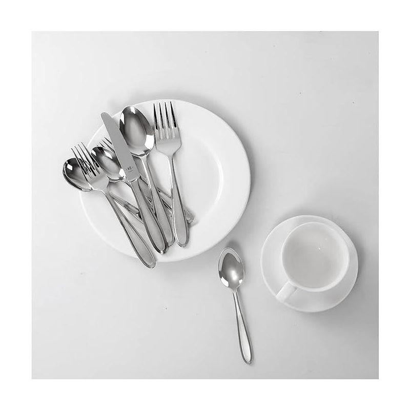 TABLE 12 26-Piece Stainless Steel Flatware Set with Beveled Round Edges, Service for 4