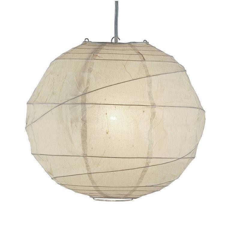 Ontario 24'' Natural Bamboo Ribbed Rice Paper Globe Pendant Lamp