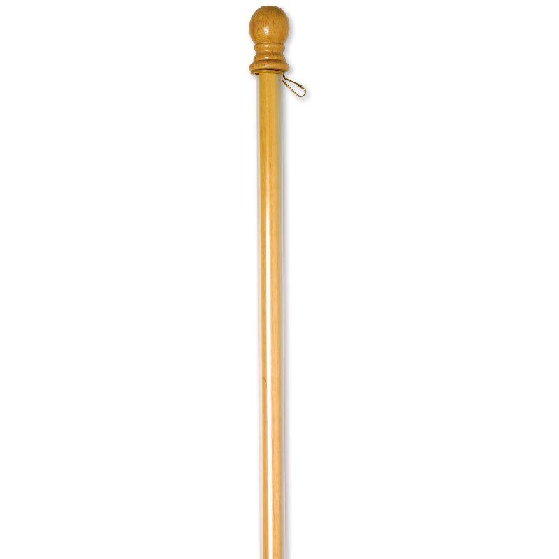 56" Oak-Stained Solid Wood Flag Pole with Anti-Wrap Tube