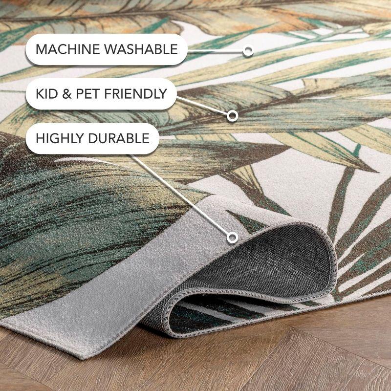 Nuloom Elen Machine Washable Natural Leaves Indoor Area Rug