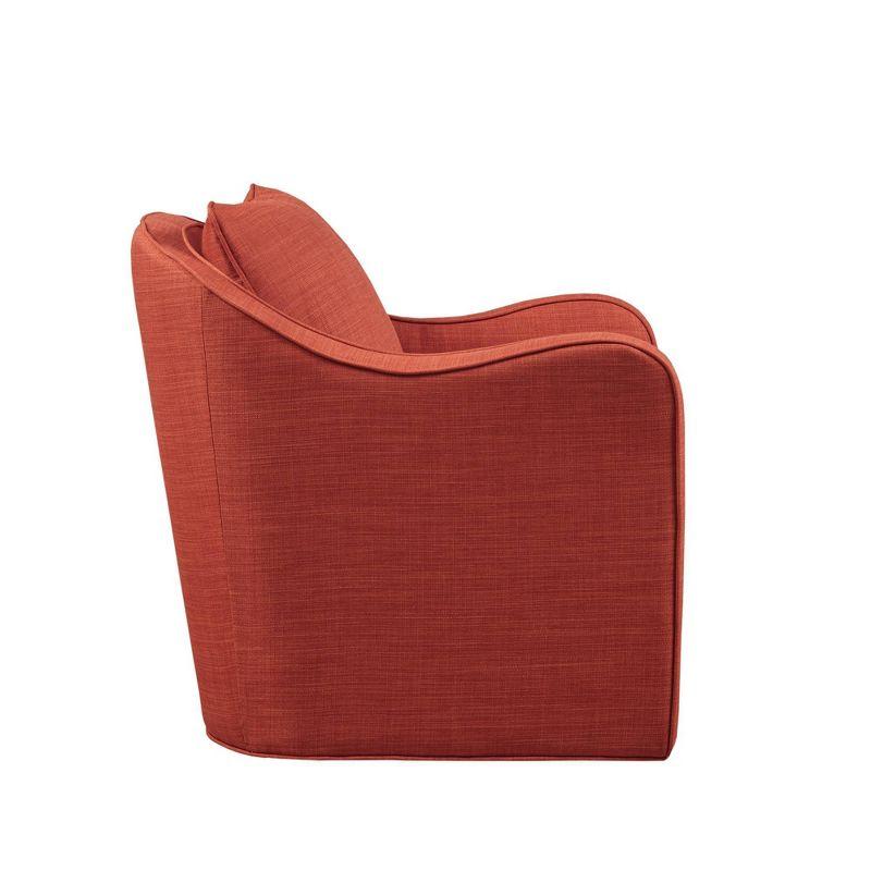 Mitchell Wide Seat Swivel Armchair Orange - Madison Park: Upholstered Polyester, No Assembly Required