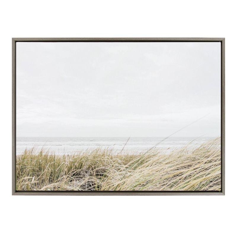 28" x 38" Sylvie East Beach Framed Canvas by Amy Peterson Art Studio Gray - Kate & Laurel All Things Decor