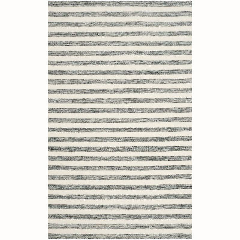 Dhurries DHU575 Hand Woven Area Rug - Grey/Ivory - 4'x6' - Safavieh.