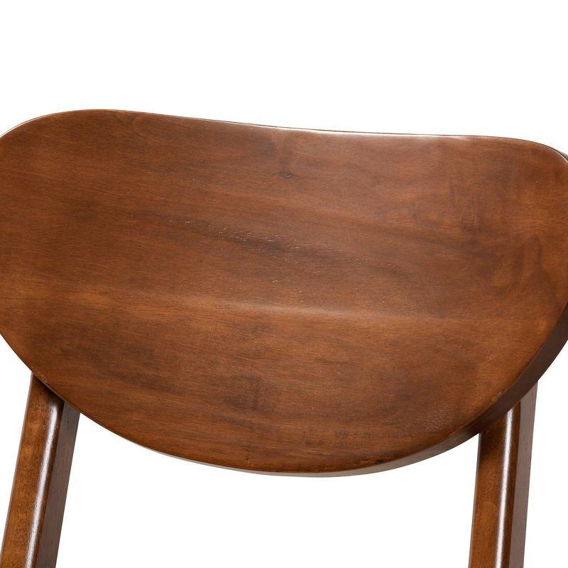 Baxton Studio 2pc Katya Wood Barstool Set Sand/Walnut Brown: Upholstered Polyester, Rubberwood Frame