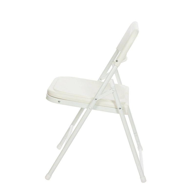 Sweetcrispy 4-Pack Sturdy Metal & Plastic Folding Chairs, Hold Up to 330 Pounds - White