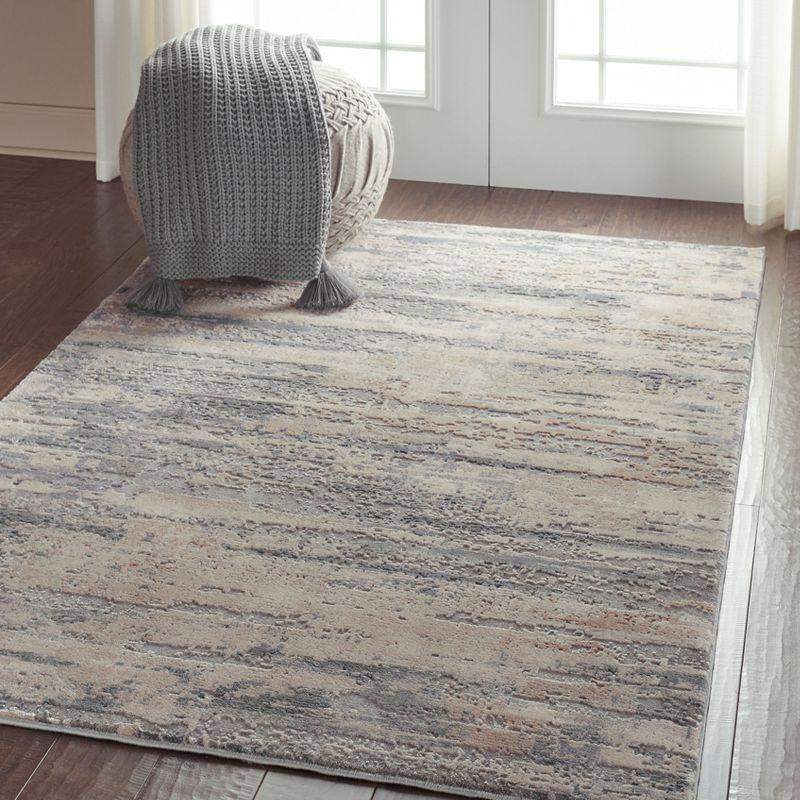 Nourison Rustic Textures Abstract Modern Indoor Area Rug Beige/Grey 3'11" x 5'11"