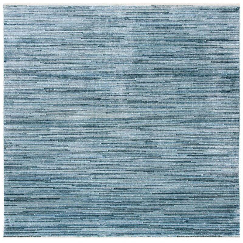 Elysian Bliss 79" Square Hand-Knotted Wool-Blend Rug in Blue/Grey