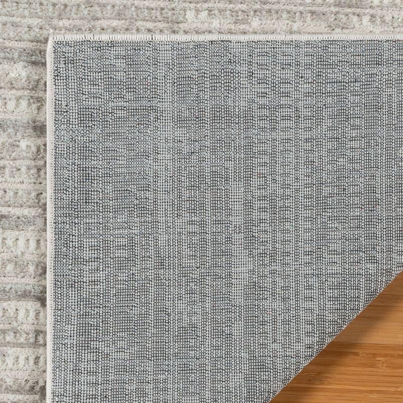 Missha Dario Modern Striped Gray Polyester High-Low Indoor Area Rug