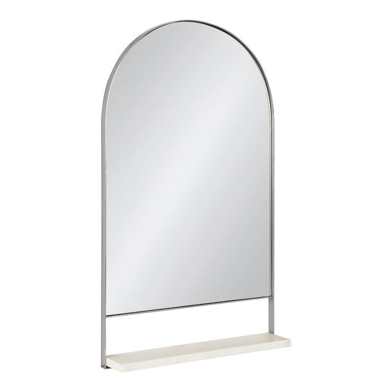 20"x34" Chadwin Arch Wall Mirror with Shelf Silver - Kate & Laurel All Things Decor: Modern Luxury, Handcrafted, Iron Frame