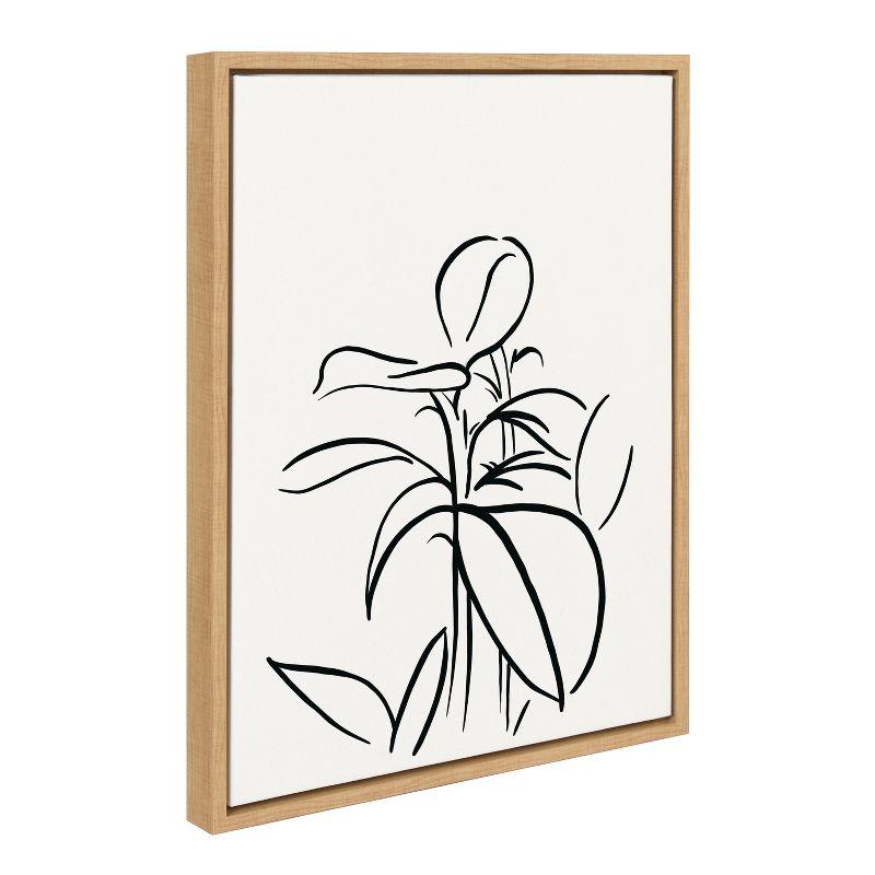 Kate and Laurel - Sylvie Botanical Sketch Print No 1 Framed Canvas by The Creative Bunch Studio