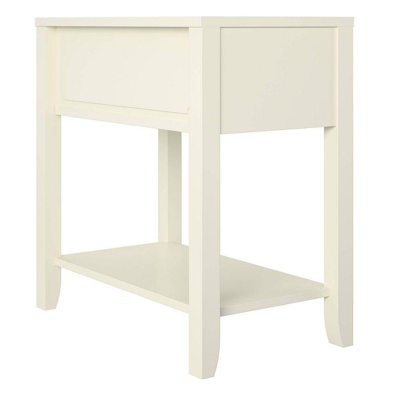 Majesty White Rectangular Side Table with Storage