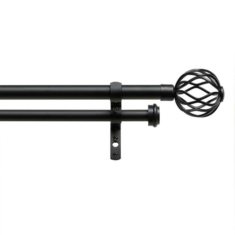 Amalgamated Textiles Ogee Double Window Curtain Rod and Finial Set