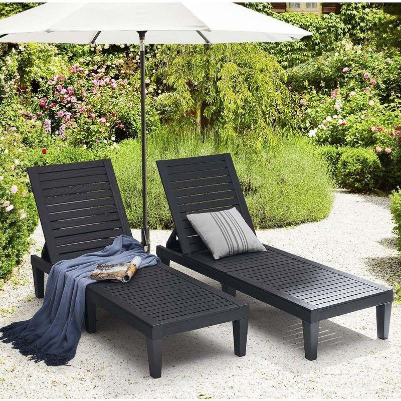 Nestl Waterproof, Lightweight, and Adjustable Outdoor Polyresin Chaise Lounge Set for Patio