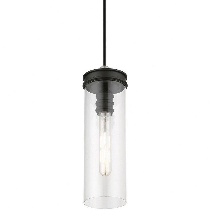 Livex Lighting Devoe 1 - Light Pendant in  Black/Brushed Nickel