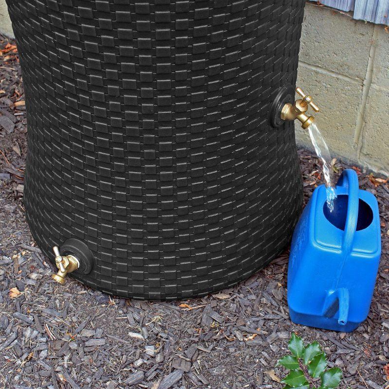 Good Ideas 50 Gallons Plastic Drainable Dual Overflow Planter Rain Barrel