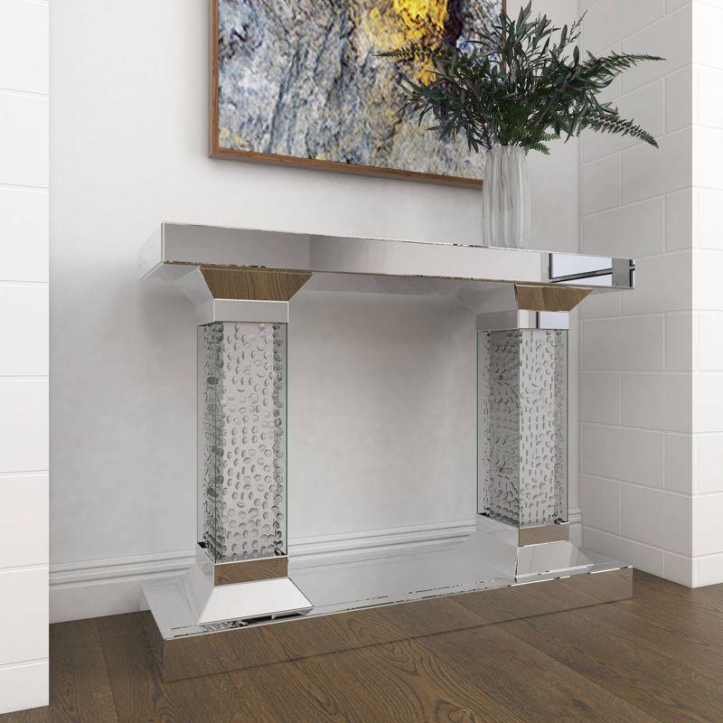 Olivia & May Glam Wood Console Table Clear