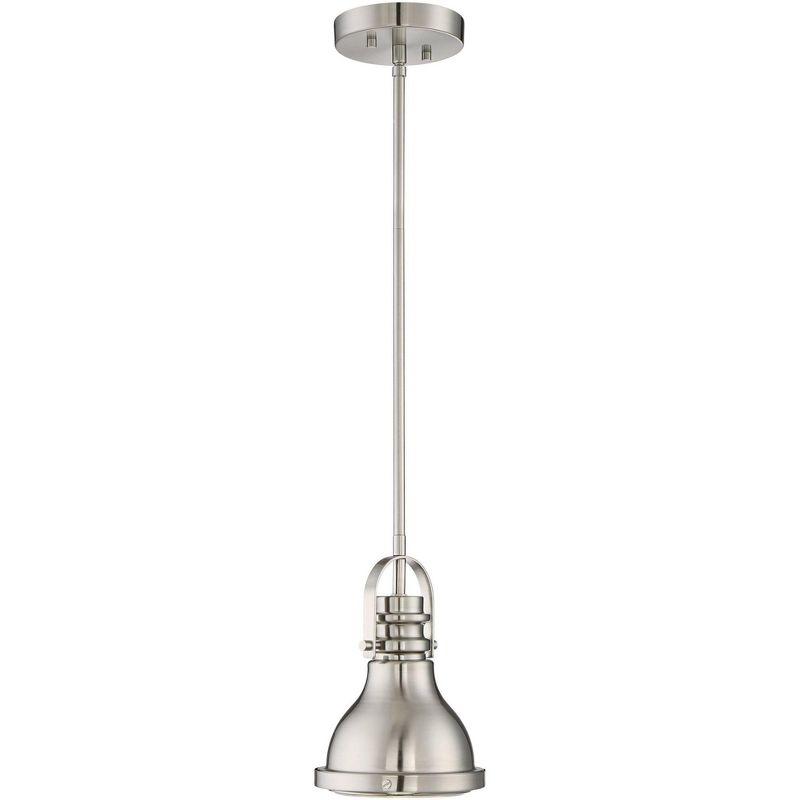 Possini Euro Design Brushed Nickel Mini Pendant 6 1/2" Wide Farmhouse Industrial Rustic for Dining Room Living House Home Kitchen Island High Ceilings