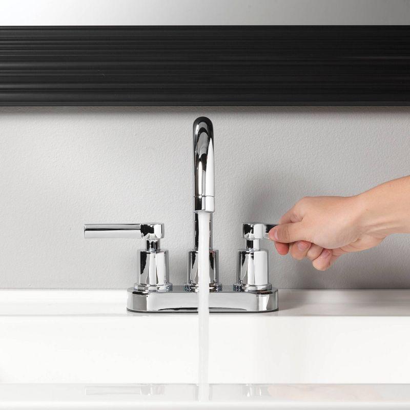 4" 2 Handle Low Arc Lavatory Faucet with Push Pop Up - Home2O