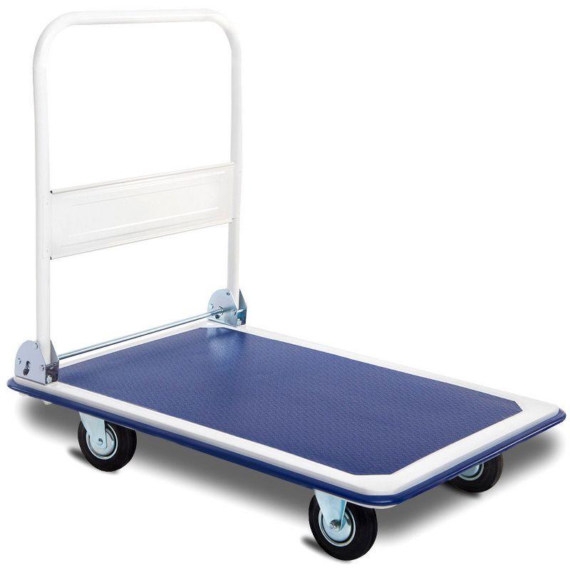 660lb Blue Steel Folding Platform Cart Dolly