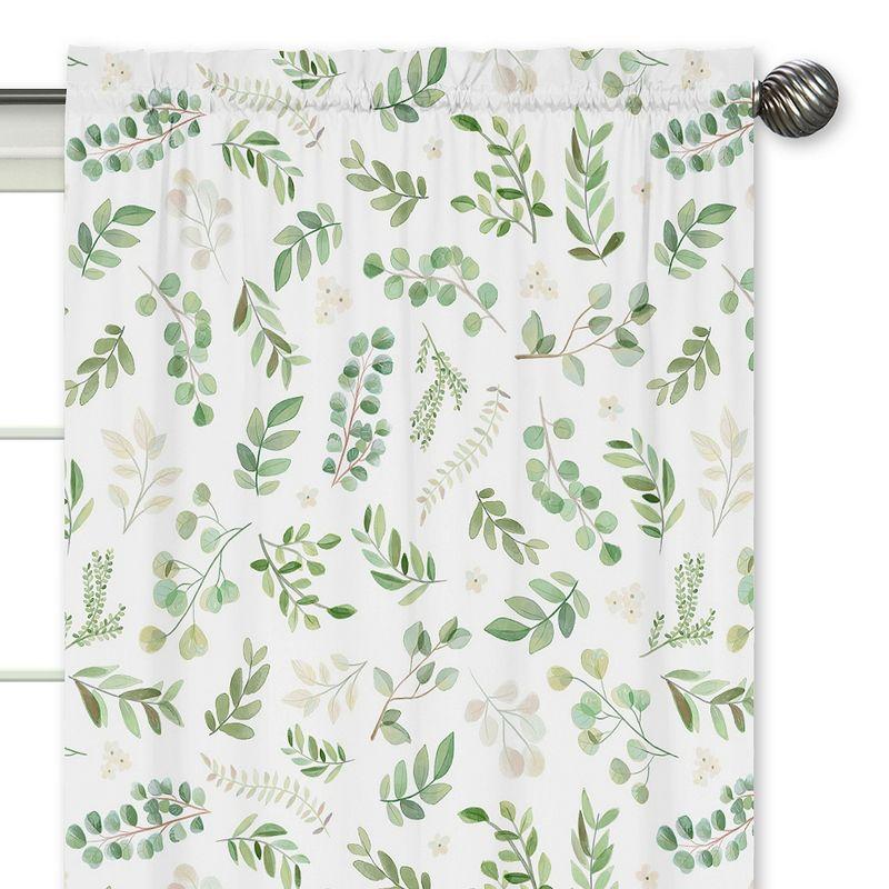 Sweet Jojo Designs Window Curtain Panels 84in. Botanical Green and White