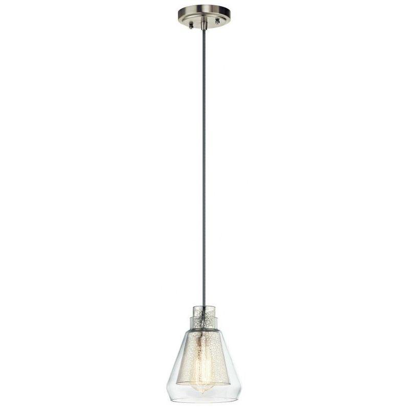 Evie 7.75" Brushed Nickel Mini Pendant with Clear Glass