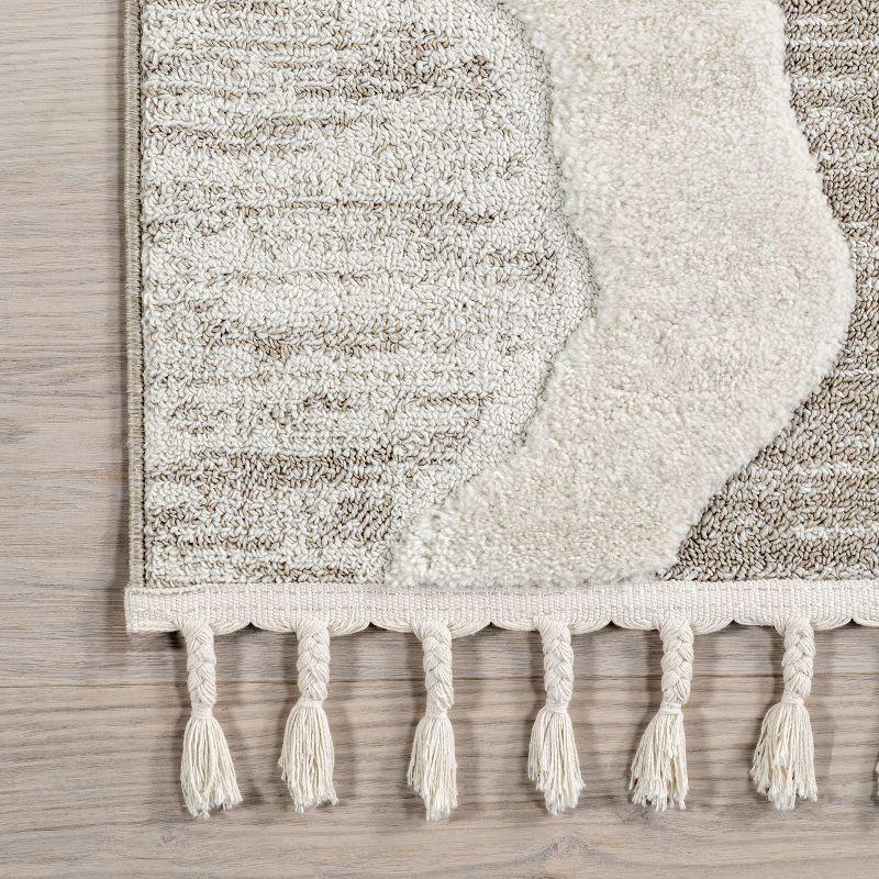 Nuloom Navi Abstract High-Low Swirls Tasseled Indoor Area Rug