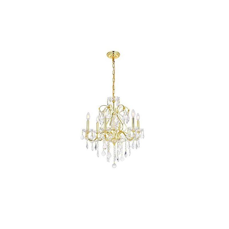 Elegant Lighting Kasey 1-Light Honey Gold Pendant with Elegant Canopy Mount