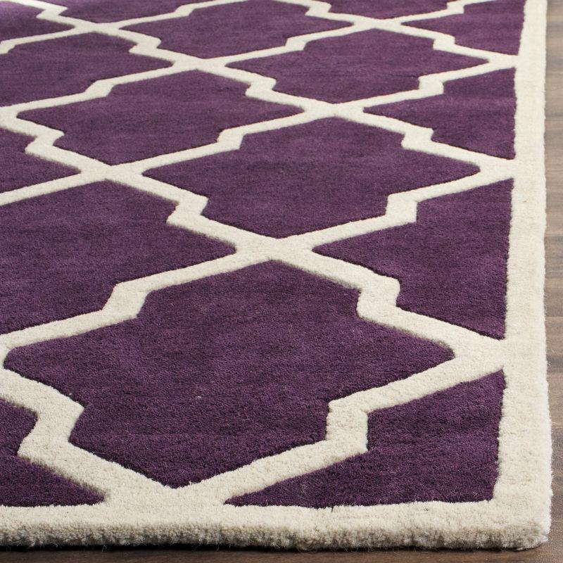 Chatham CHT735 Hand Tufted Accent Rug Purple / Ivory 3' X 5' - Safavieh.