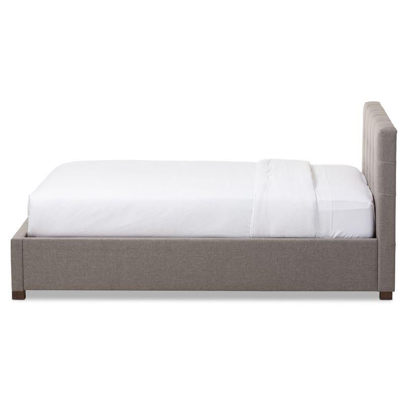 Brandy Modern and Contemporary Fabric Upholstered Platform Bed with Storage Drawer - Baxton Studio